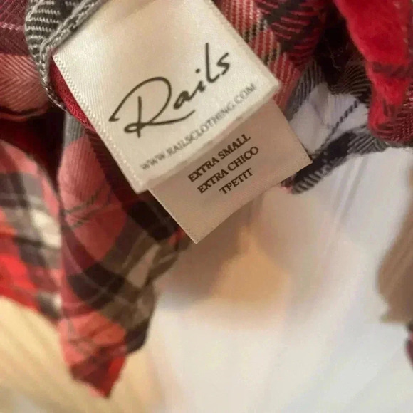 Rails Hunter Scarlet Ash White Plaid Button Down Top Size Extra Small - Picture 14 of 16
